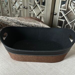 Elegant Black and Brown Storage Basket